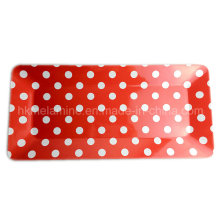 18 дюймовый прямоугольный меламин Polka DOT Tray